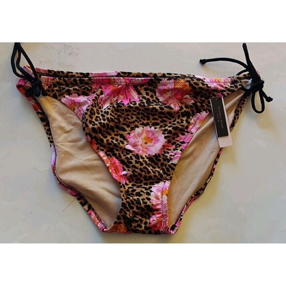 Victoria's Secret String Bikini Bottom Size XXL Floral Cheetah Animal Print NWT - Picture 2 of 9